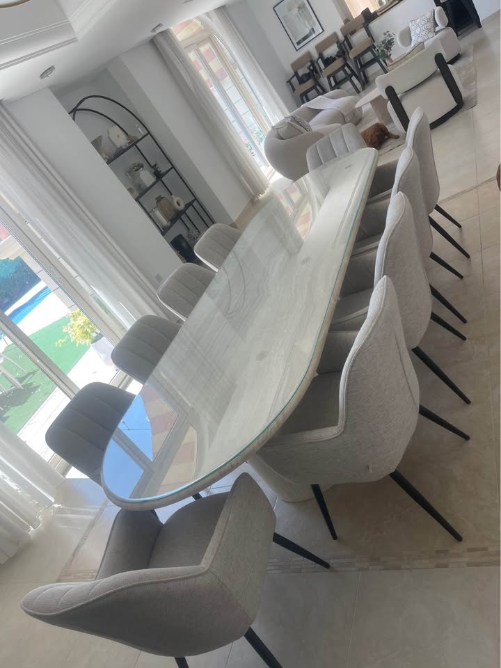 Loom Collection Travertine Dining Table with 10 Chairs thumbnail 2
