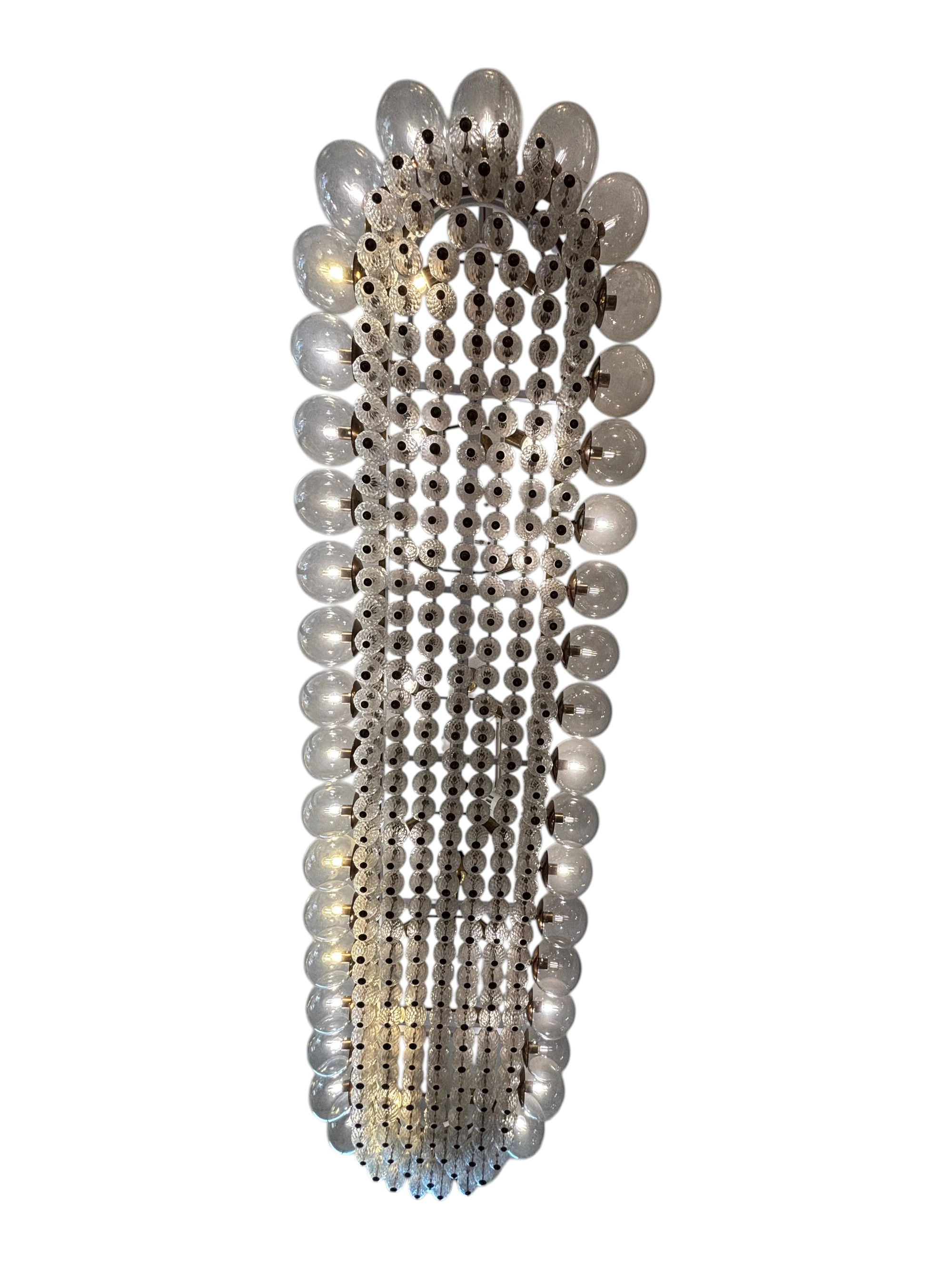 Vintage Italian Murano-Style Glass & Crystal Cascade Chandelier thumbnail 4
