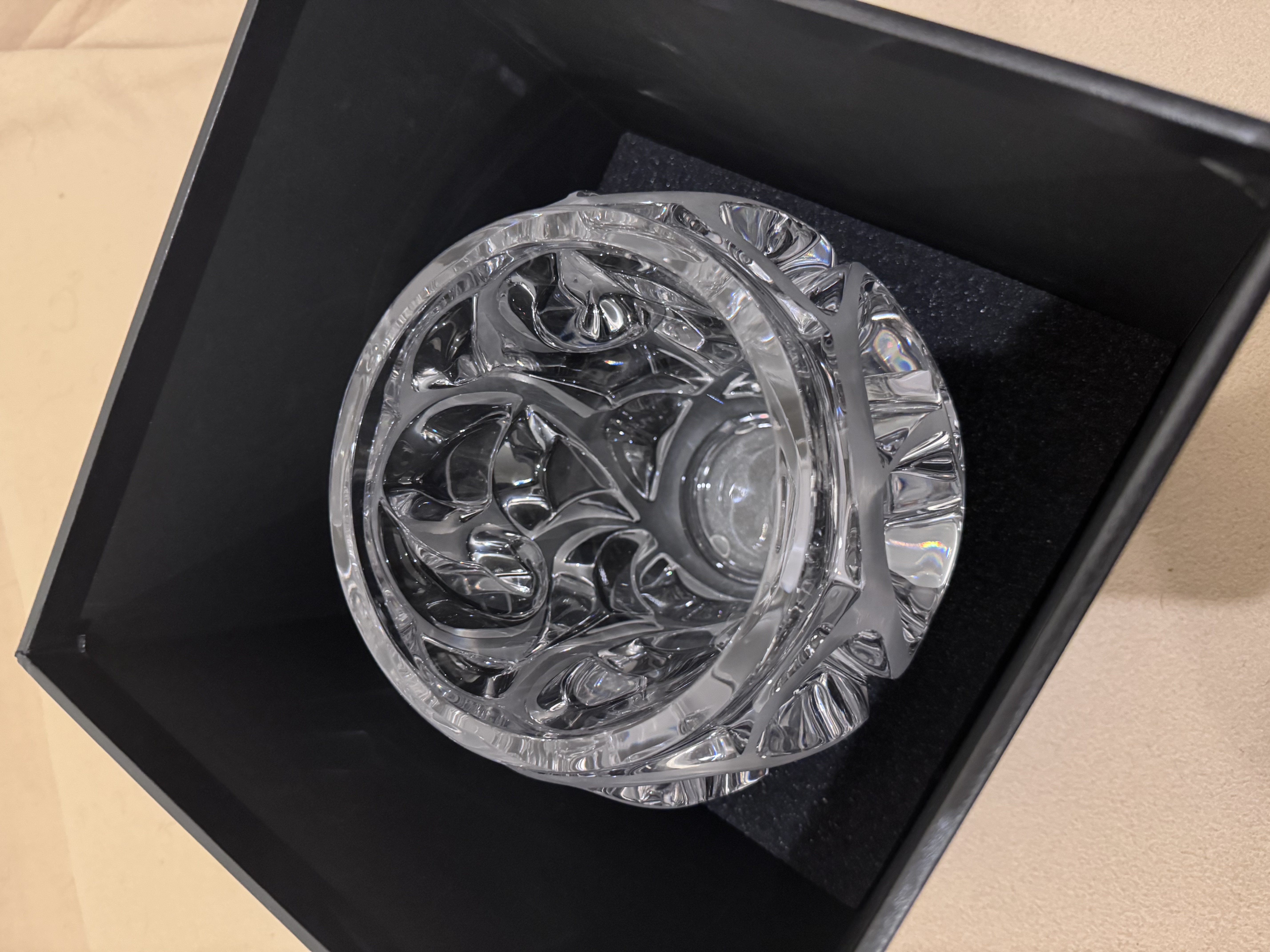 Lalique Tourbillons Clear Crystal Vase thumbnail 3