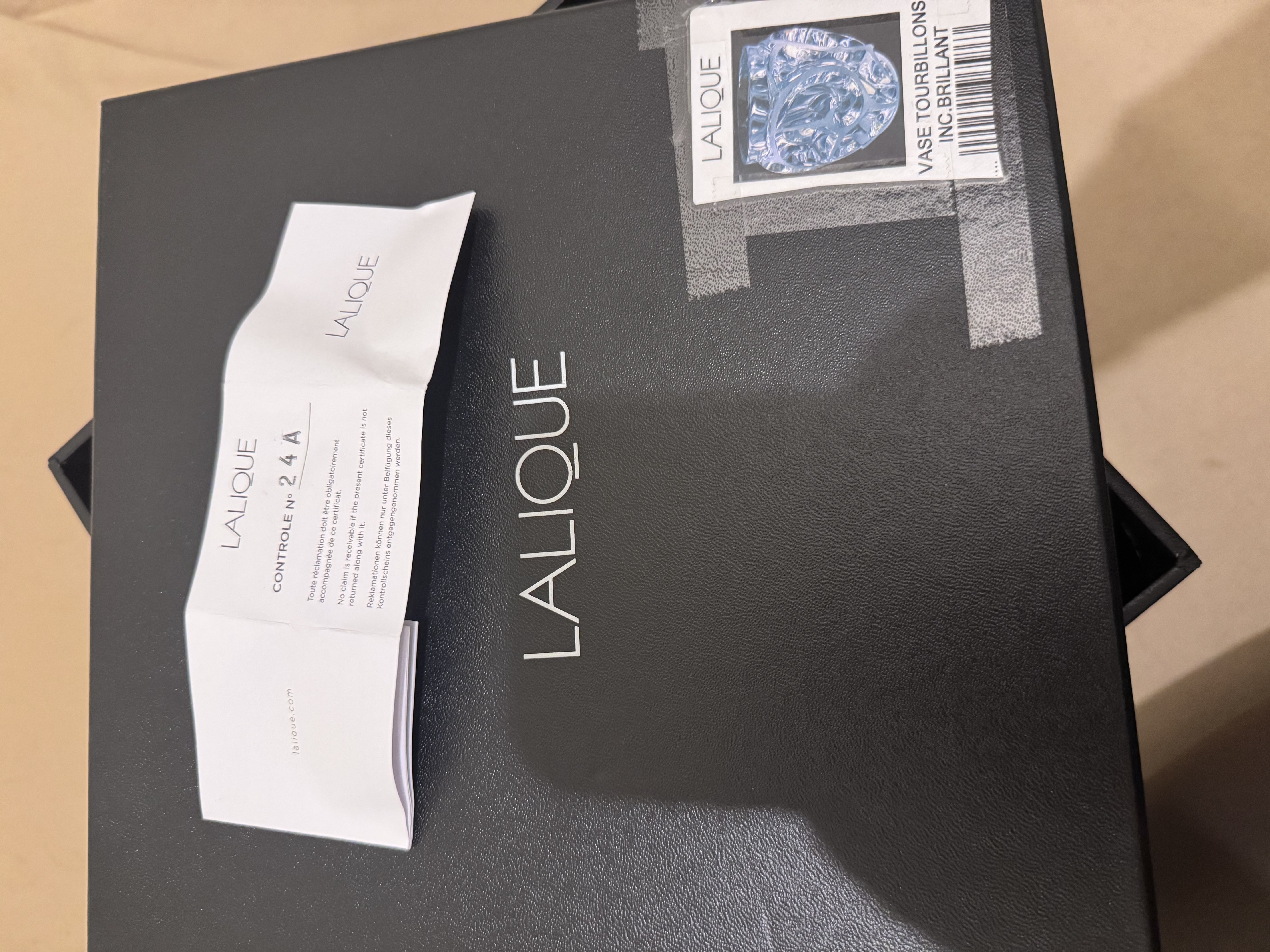 Lalique Tourbillons Clear Crystal Vase thumbnail 6
