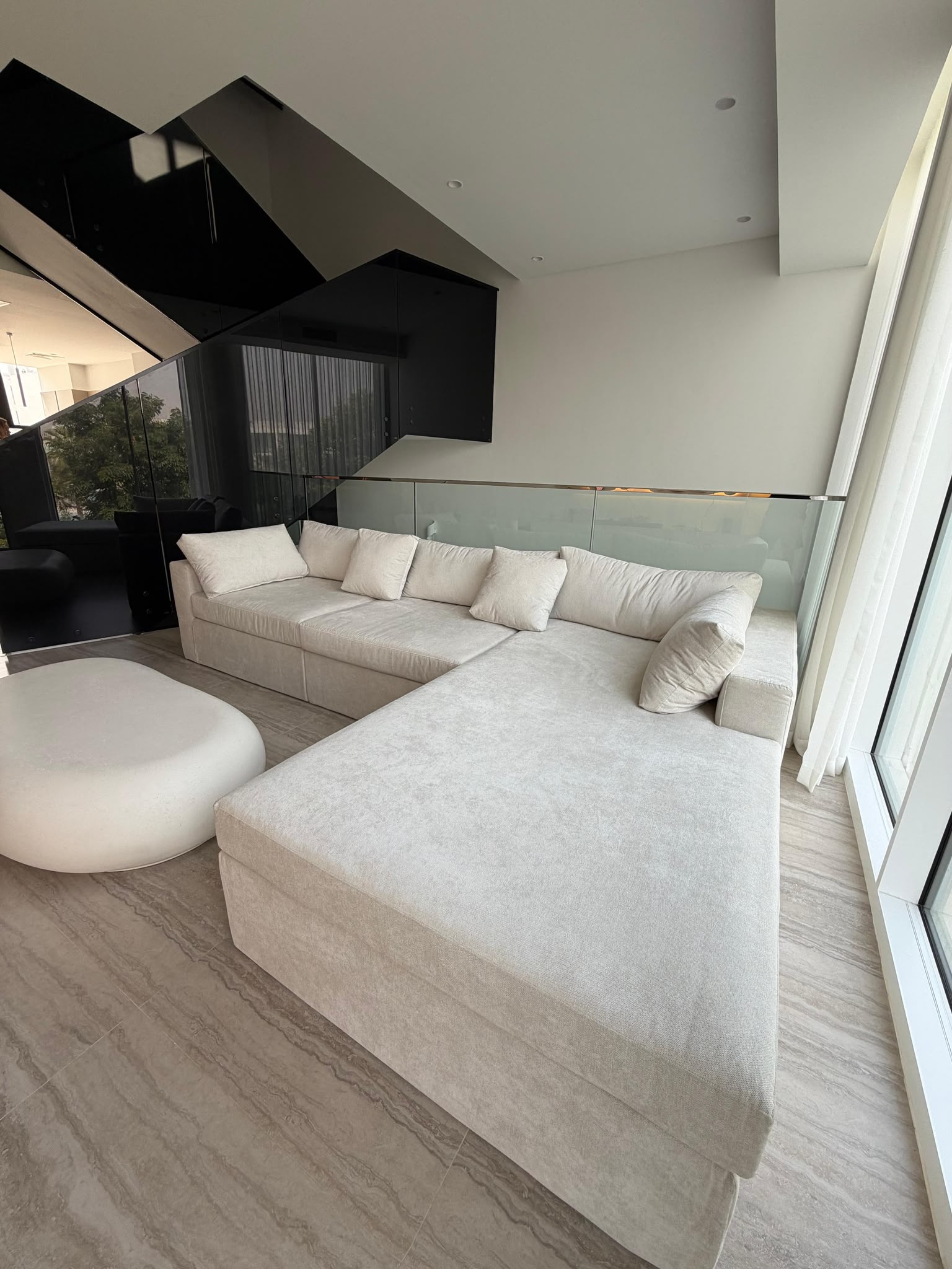 Brand-New Beige L-Shaped Fabric Sectional Sofa with Chaise thumbnail 6
