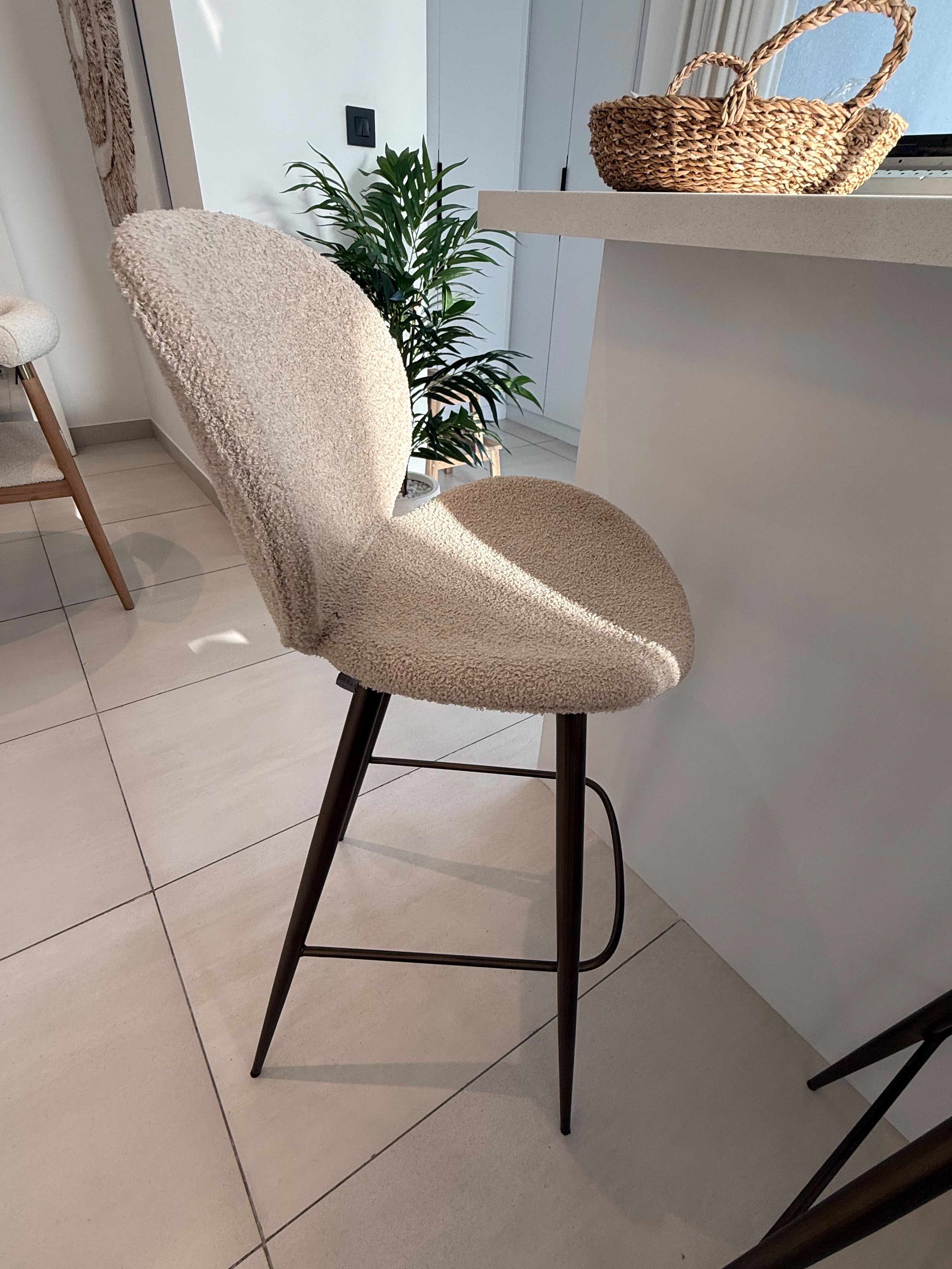 Set of 3 Marina Home Bouclé Bar Stools thumbnail 2