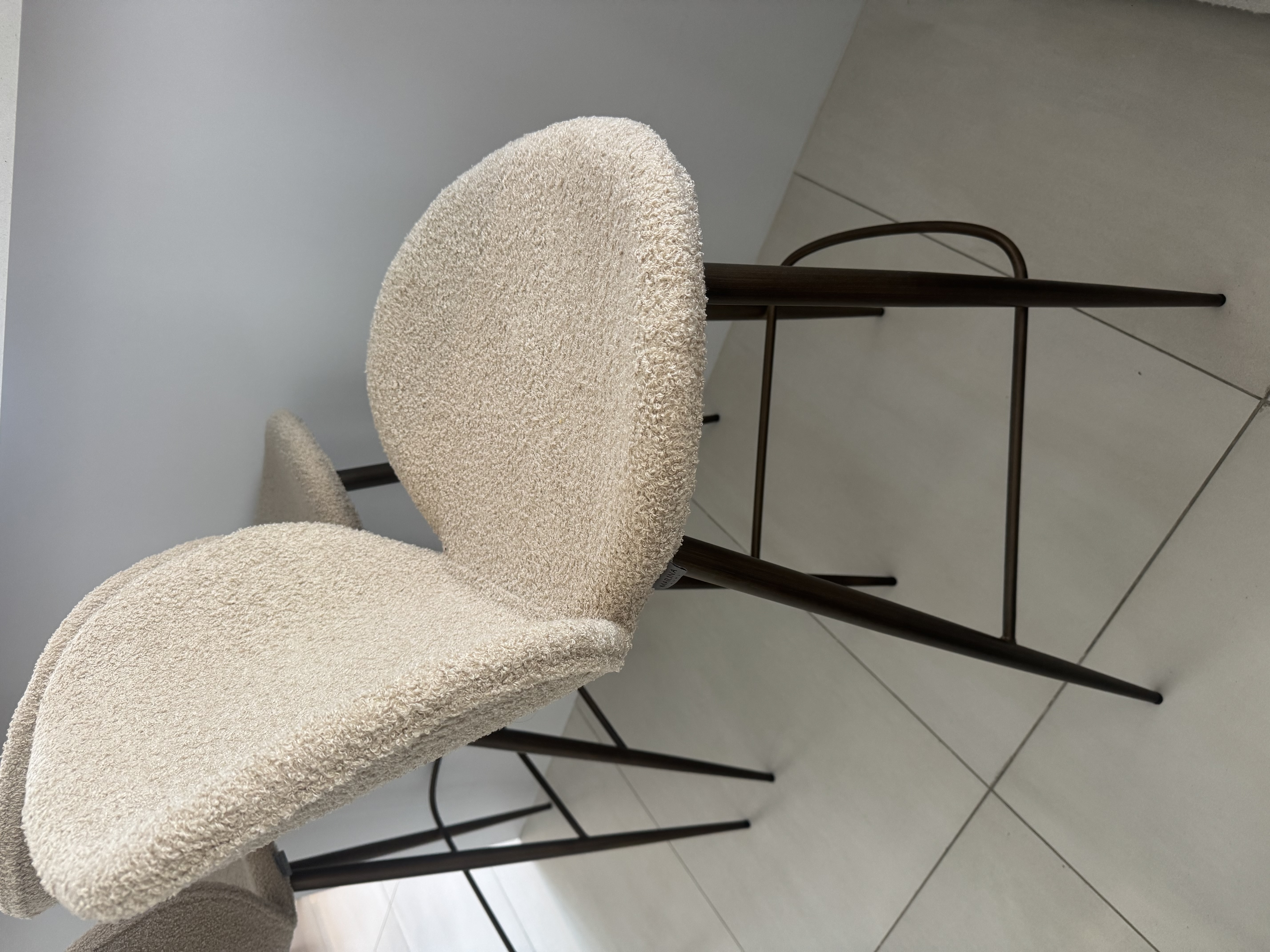 Set of 3 Marina Home Bouclé Bar Stools thumbnail 6