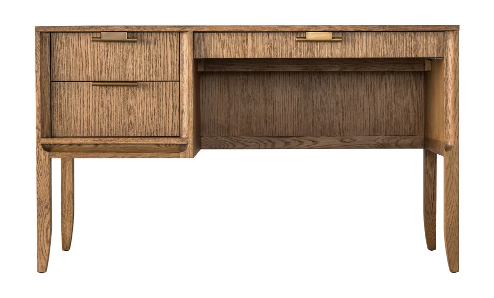 City Compact Desk Solid Honey Oak Wood thumbnail 3