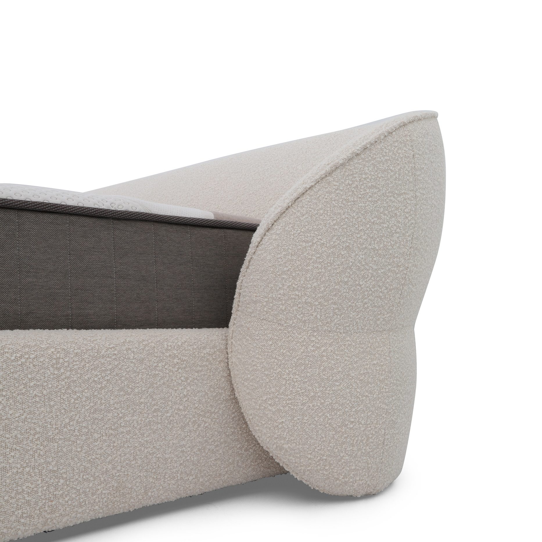 Beige Bouclé King Bed thumbnail 2