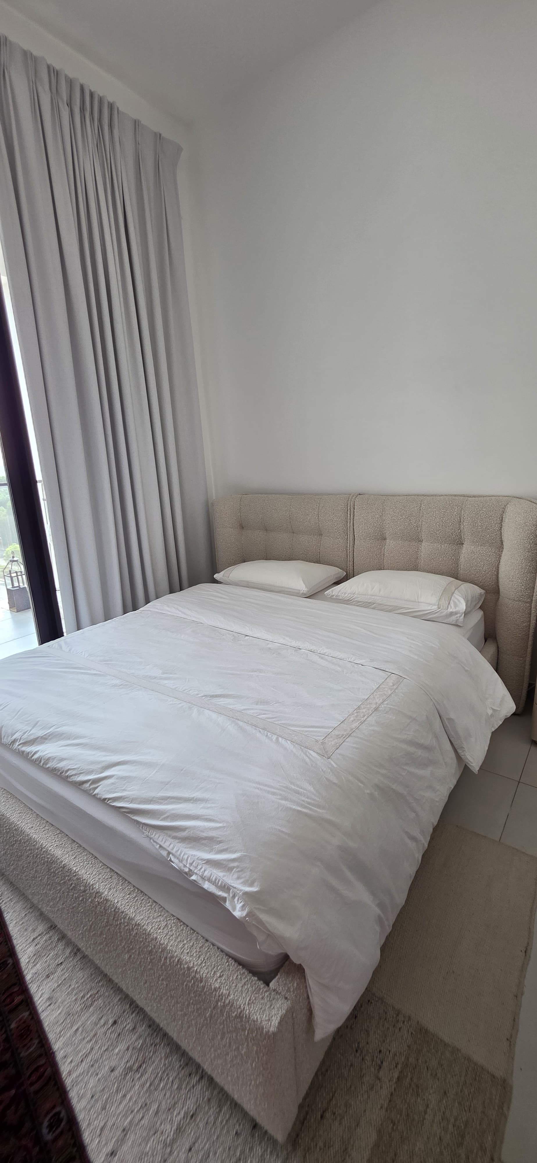 Queen Bouclé Upholstered Bed Frame thumbnail 3