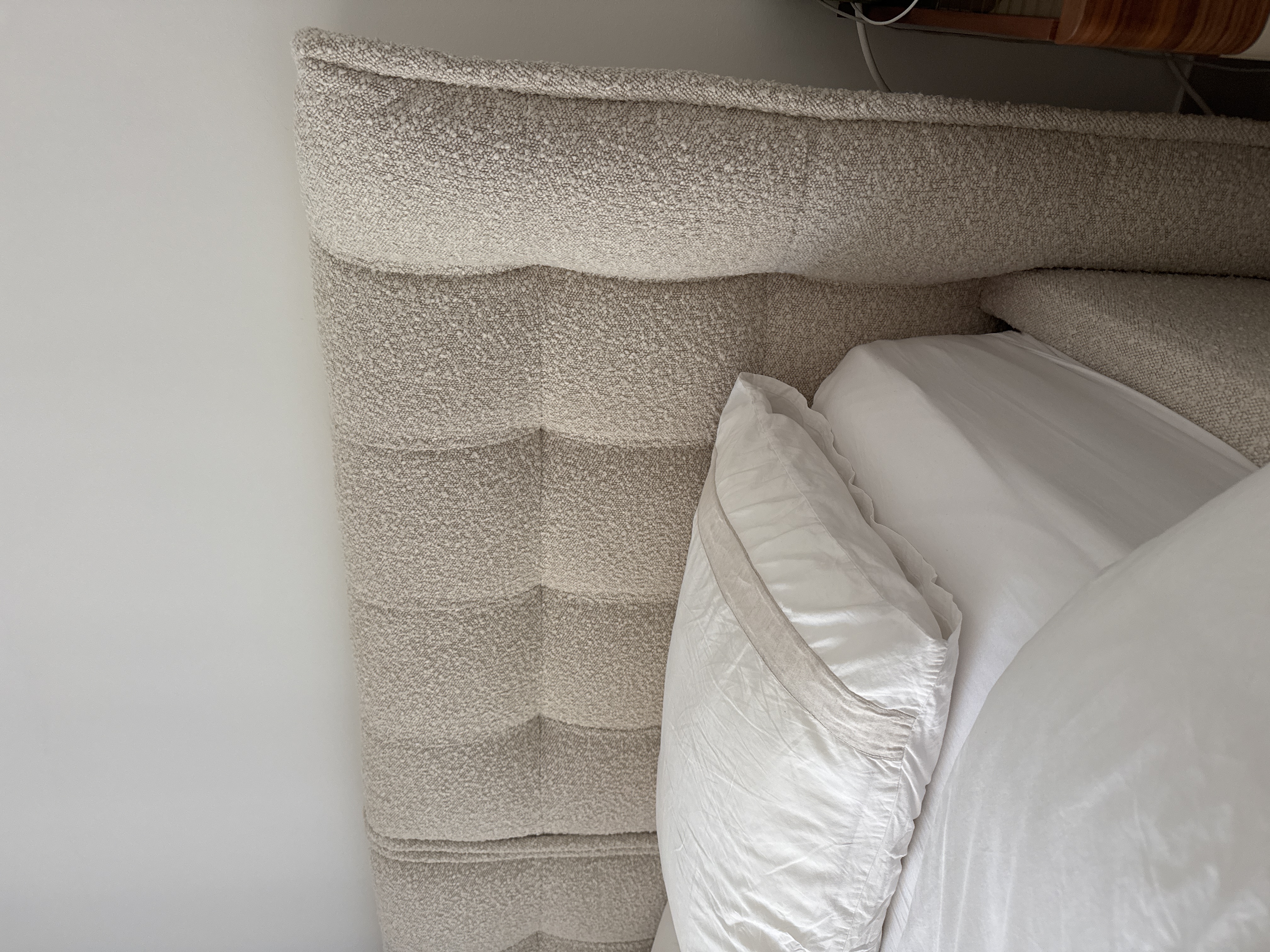 Queen Bouclé Upholstered Bed Frame thumbnail 6