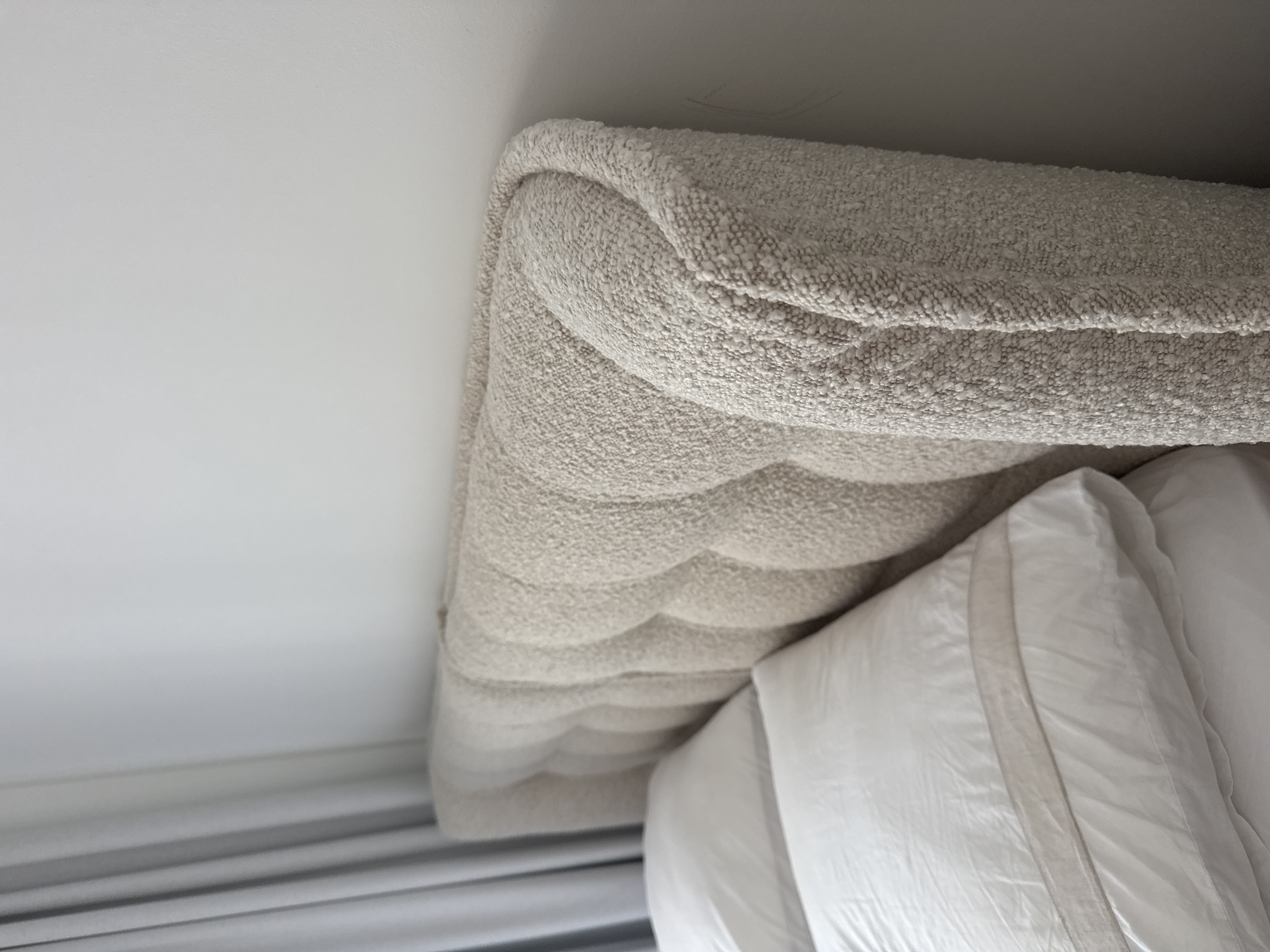 Queen Bouclé Upholstered Bed Frame thumbnail 7