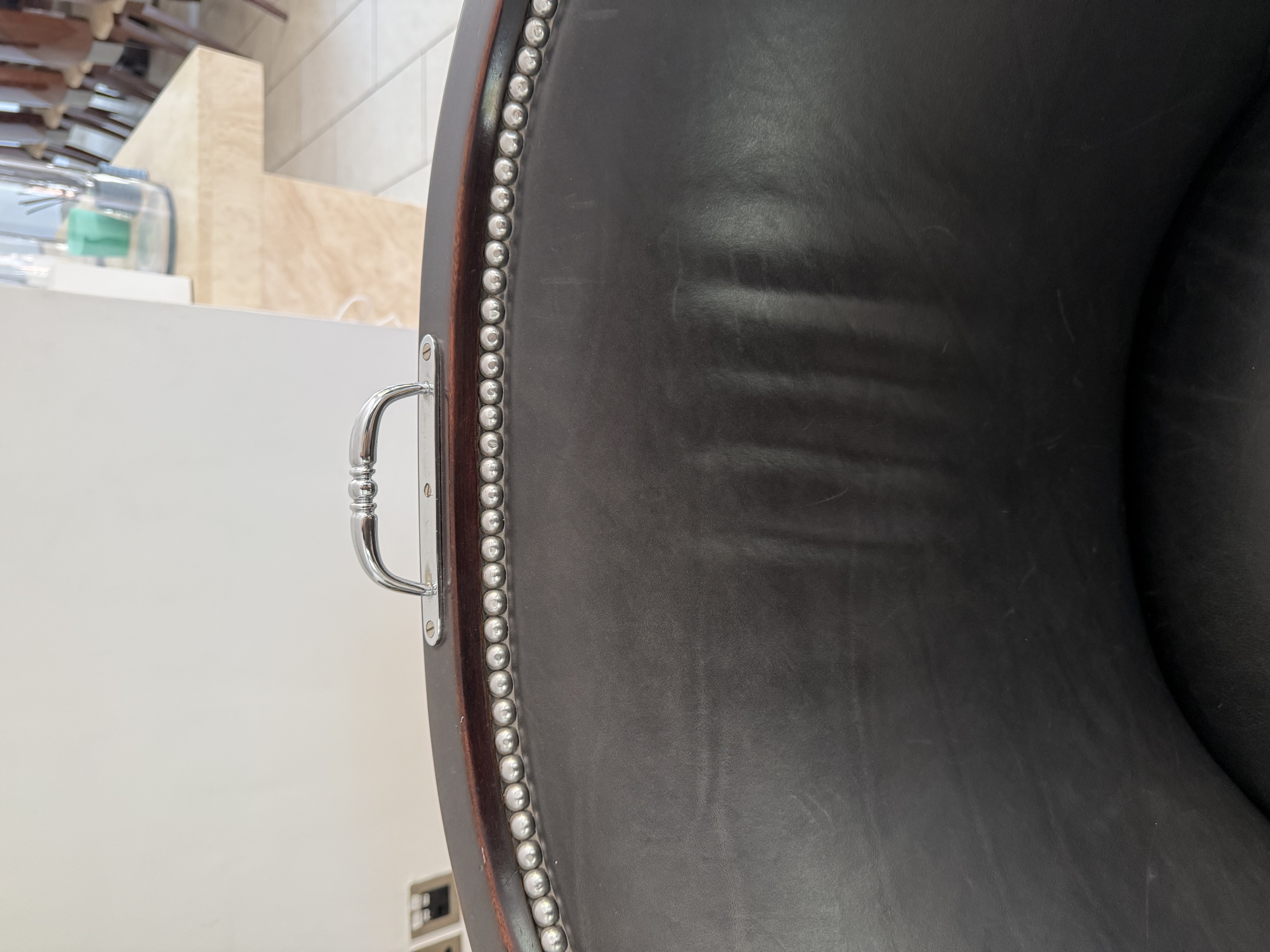 Pair of Black Leather Accent Chairs thumbnail 2